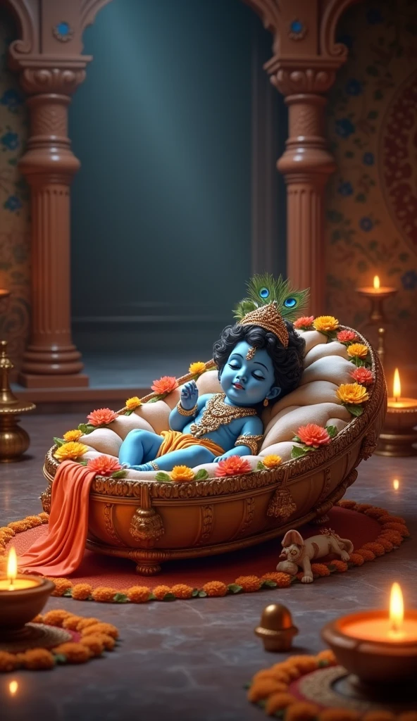 Shree Krishna birth Janmashtami background
