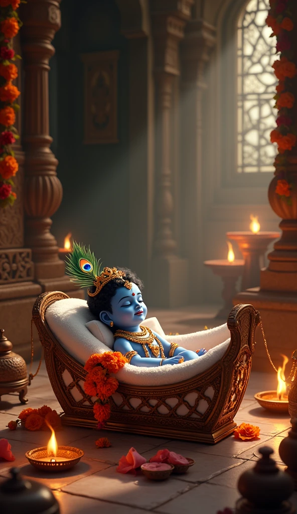 Shree Krishna birth Janmashtami background