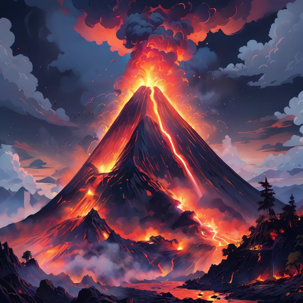 background、volcano