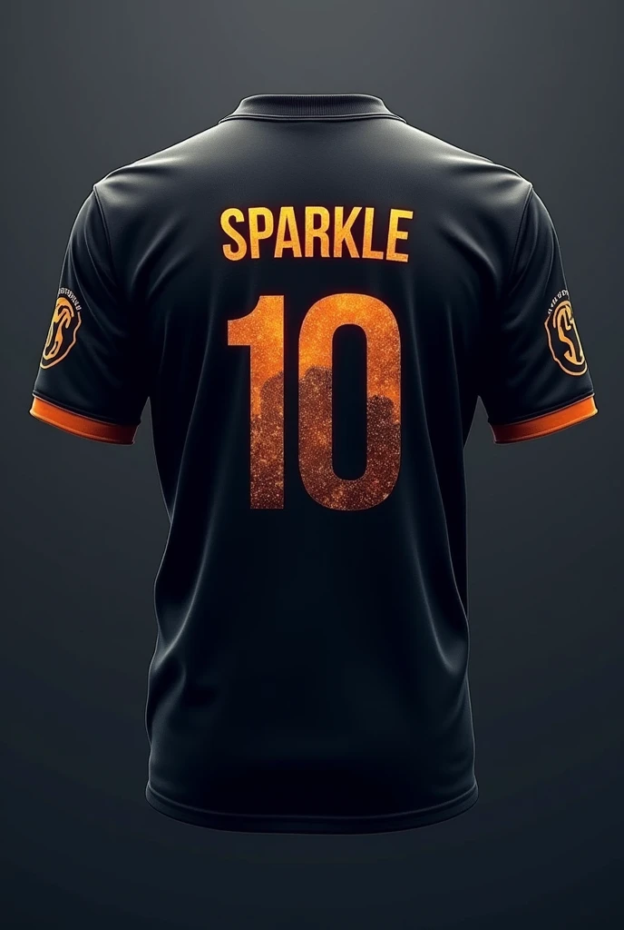 Let the name SPARKLE be on the jersey of the gamer team called Ready 2 Die, the role is Rusher, number 10, dark colors, plain Esport jersey
