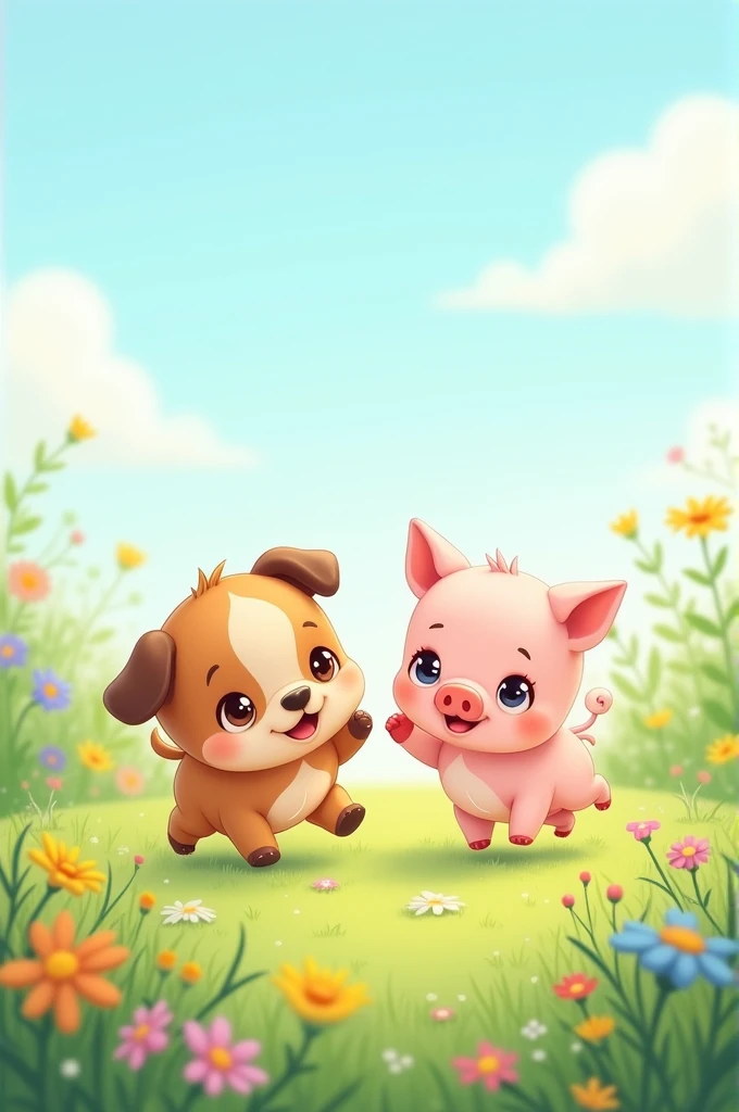 Chó và lợn dễ thương