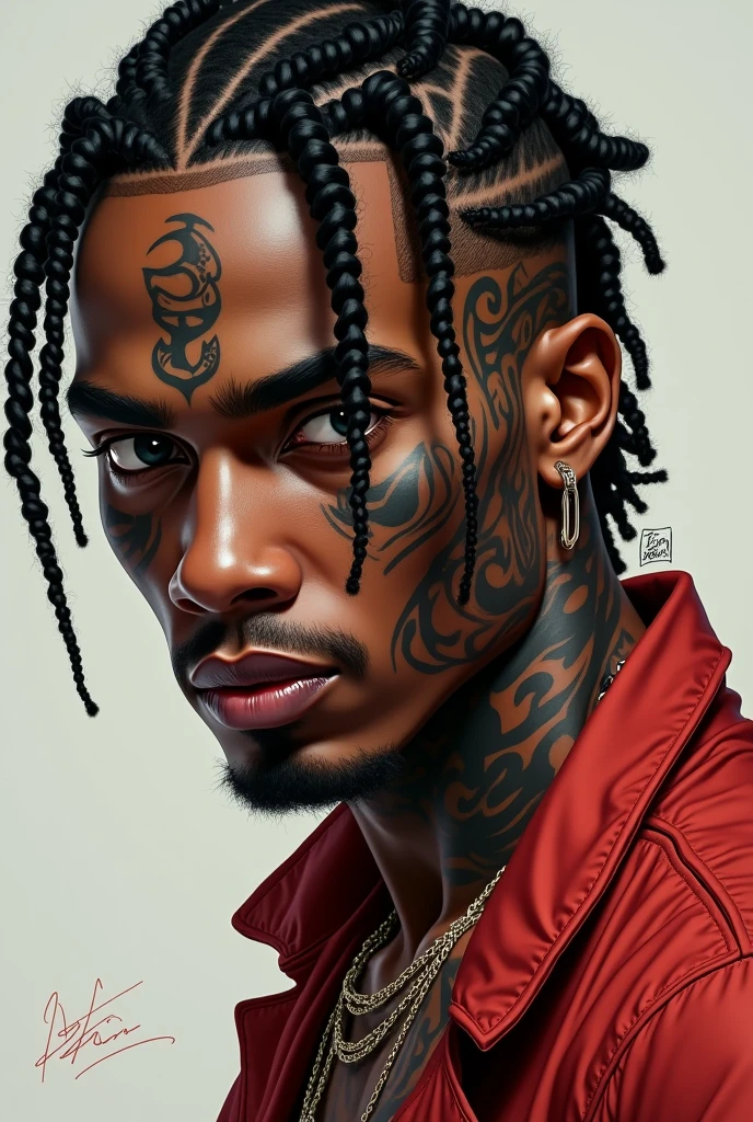 Black man with tattoos and braids