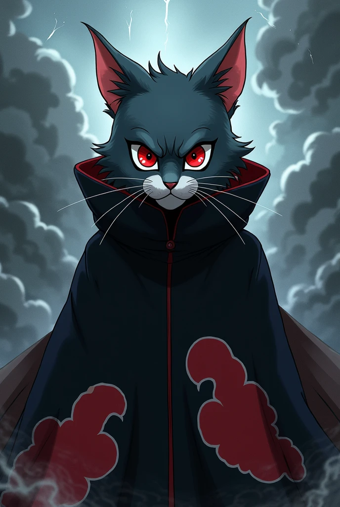 The character in tom and jerry Cartoon tom in the akatsuki dress and tom should be similar to itachi uchiha