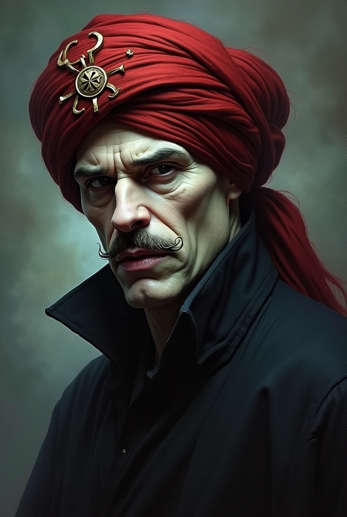 Voldemort with turban and mustache

