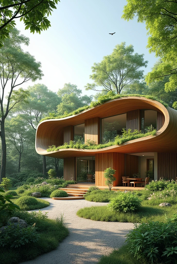 Care Center as an Organic Structure Premises:
Biomimetic architecture: Drawing inspiration from the natural forms of local flora and fauna for the design of the center, using structures that imitate the fluidity of water, the shapes of birds or local plants.
Natural and sustainable materials: Use materials such as recycled wood, Bamboo and green roofs to create a structure that integrates visually and ecologically with its surroundings.
Bird watching as "nido": Design the bird watcher with a shape reminiscent of a nest, offering an immersive experience where visitors feel part of the natural environment.