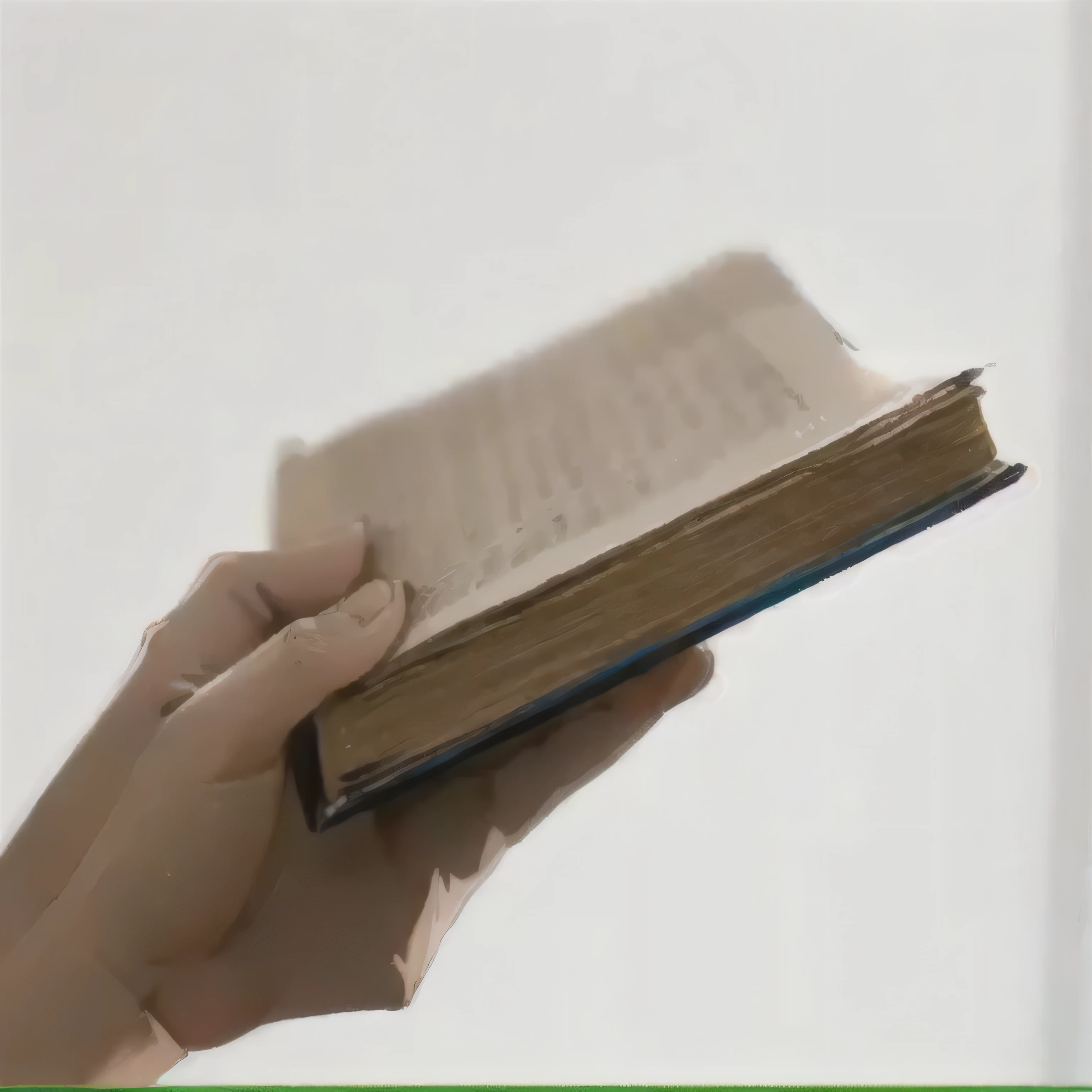 Hand holding the Bible in cartoon style, drawing.