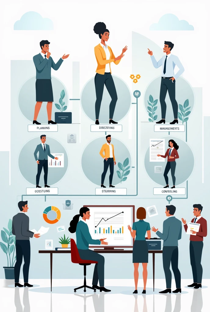 Planning
Organizing
Directing
Staffing
Controlling