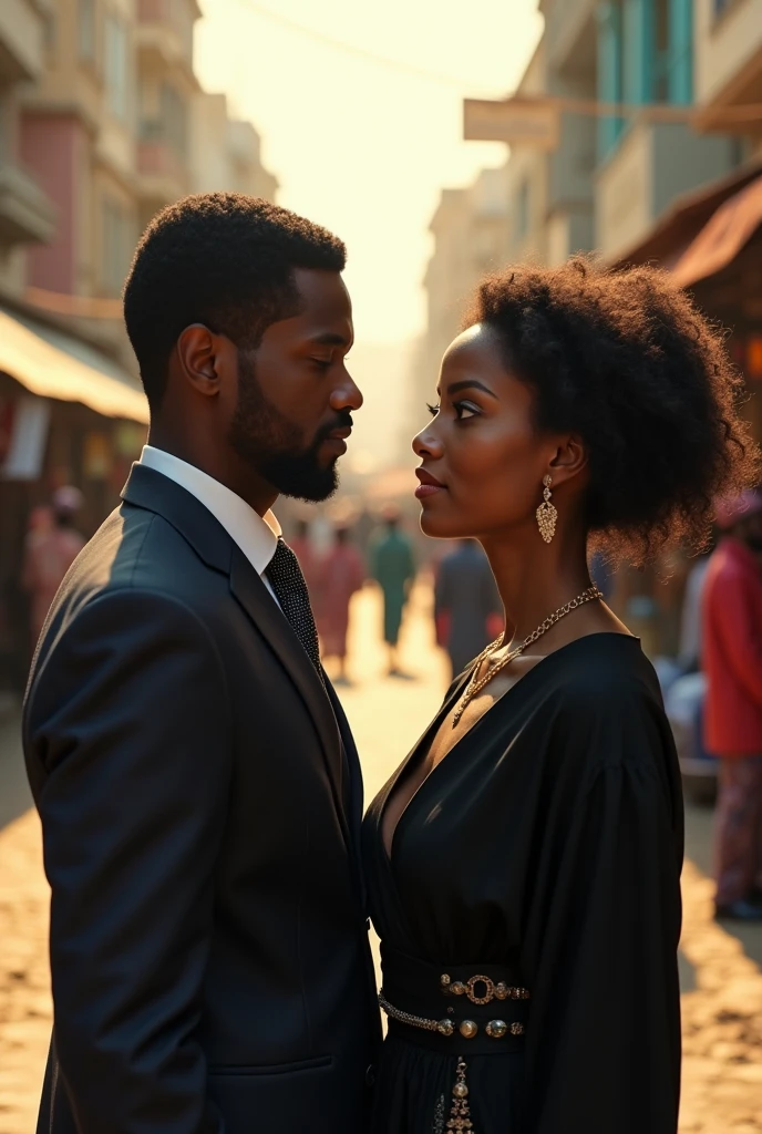 (couples )A man and  woman meeting at Mogadishu somalia at first sight background Mogadishu 