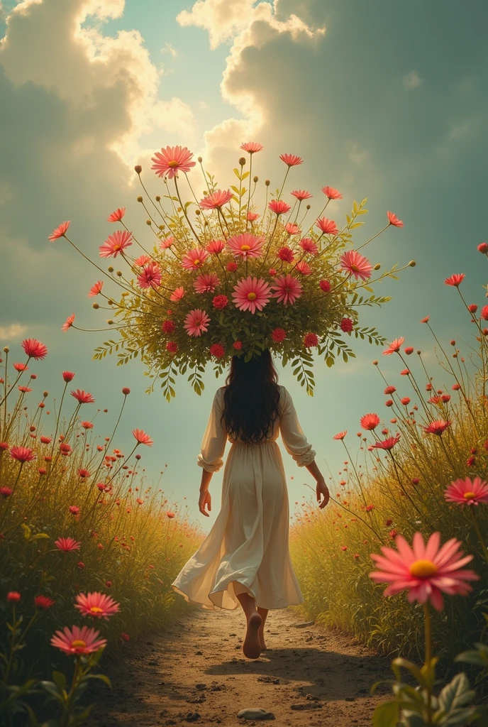 Carry, carry, O flowers,
my love to my loved ones,
peace to my country and its fecund loam,
faith to its men and virtue to its women,
health to the gracious beings
that dwell within the sacred paternal home.
