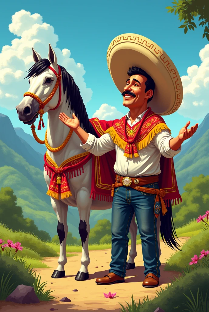 Picture to draw of the Colombian saying: “Don't look a gift horse in the mouth”
