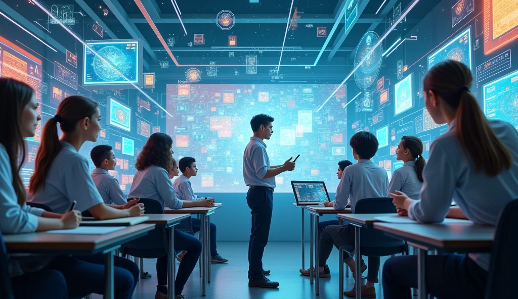 Leveraging machine learning and VR in education, creating interactive and engaging classroom environments through AI technology