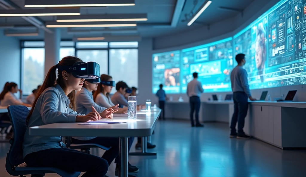 Smart classrooms equipped with VR headsets and AI tools, driving innovation and interactive learning opportunities for students.