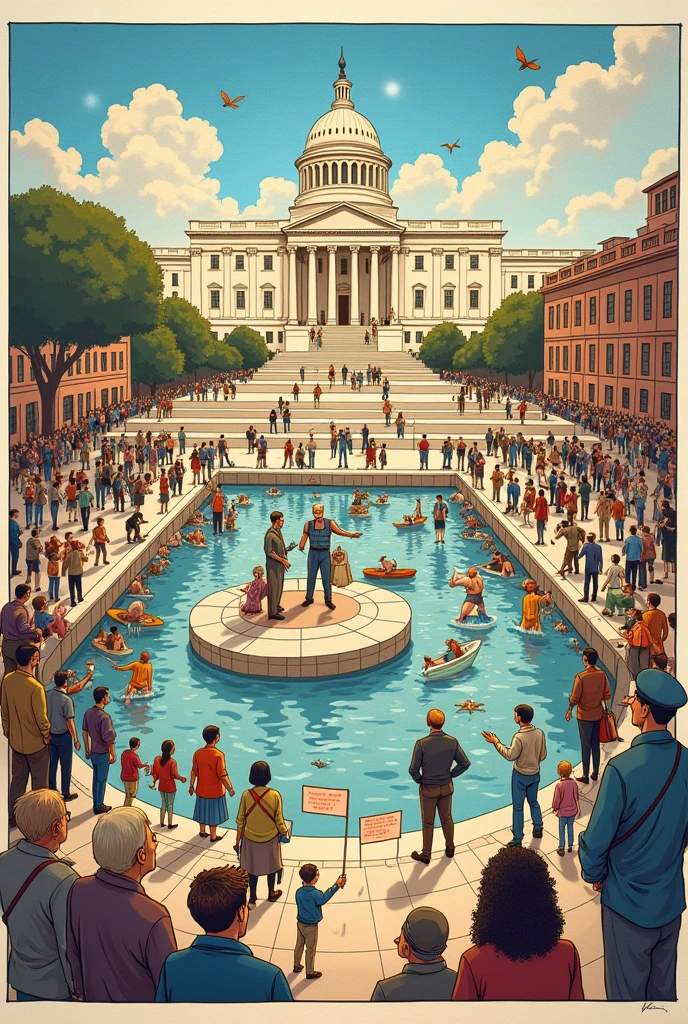 Directions: on a blank sheet of paper, draw a poster or comic strip that illustrates the elements of democracy in our country. Your drawing should somehow reflect the following ideas/concepts:
Federalism (big federal gov't with smaller, regional governments underneath it)
Republicanism/Republican government (we vote for representatives to we choose to exercise our will)
Democracy (free elections)
Rule of Law (everyone follows the same laws/rules, including government officials)
Separation of powers (the three branches of government)
Individual rights (ex. Freedom of speech)