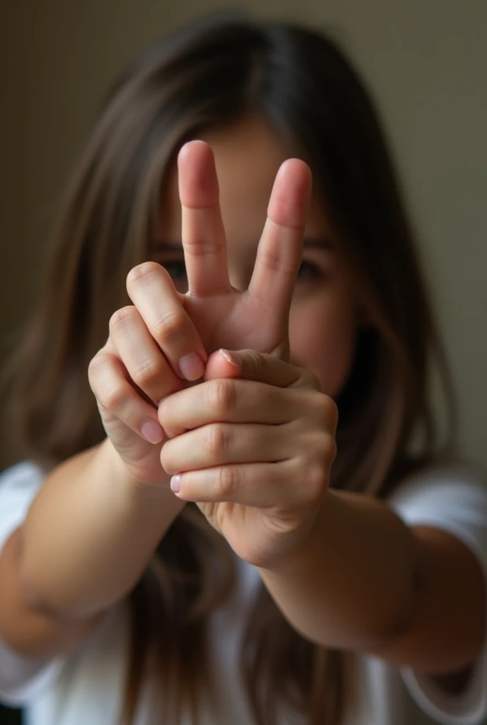 A girl pressing 3 fingers in ass hole