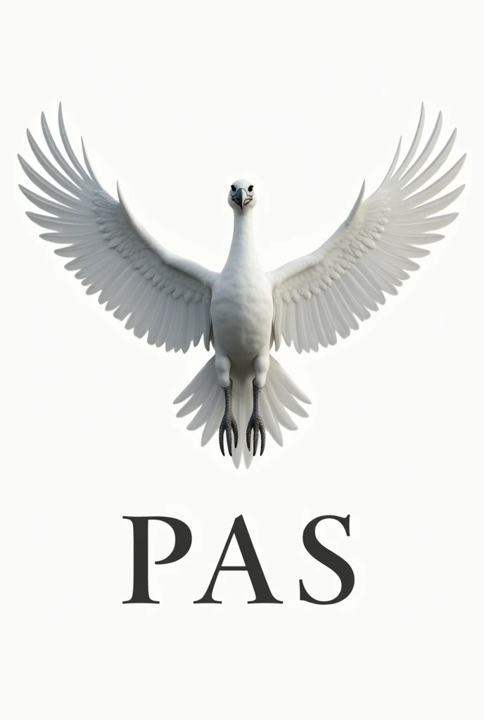 Image of a white vulture with the letters PAS underneath 
