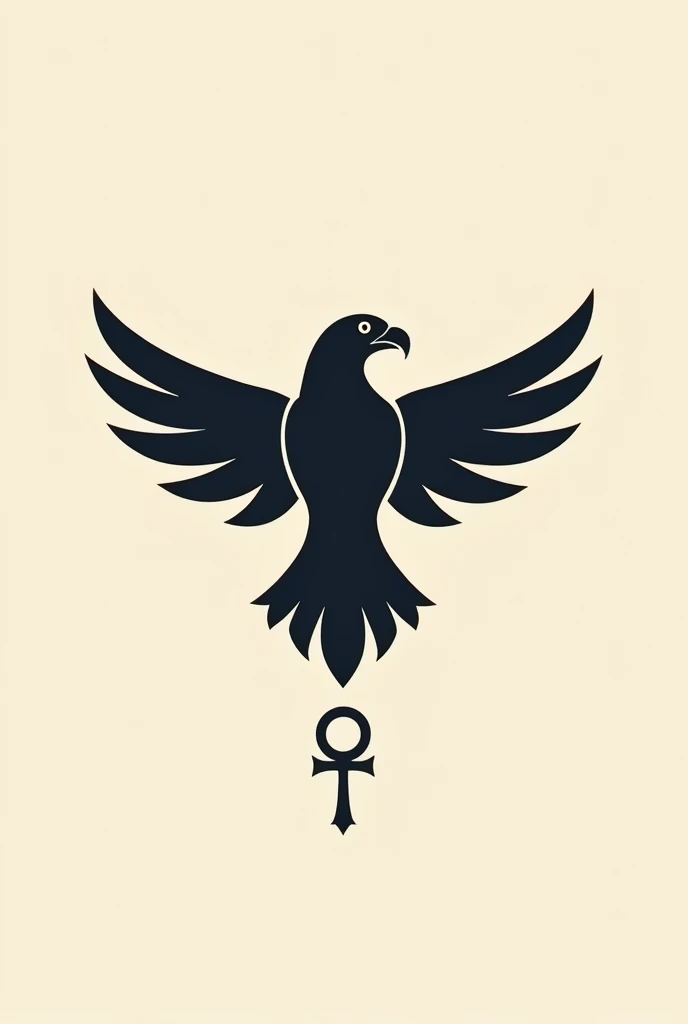 A logo combined with the silhouette of the eagle and the Ankh symbol