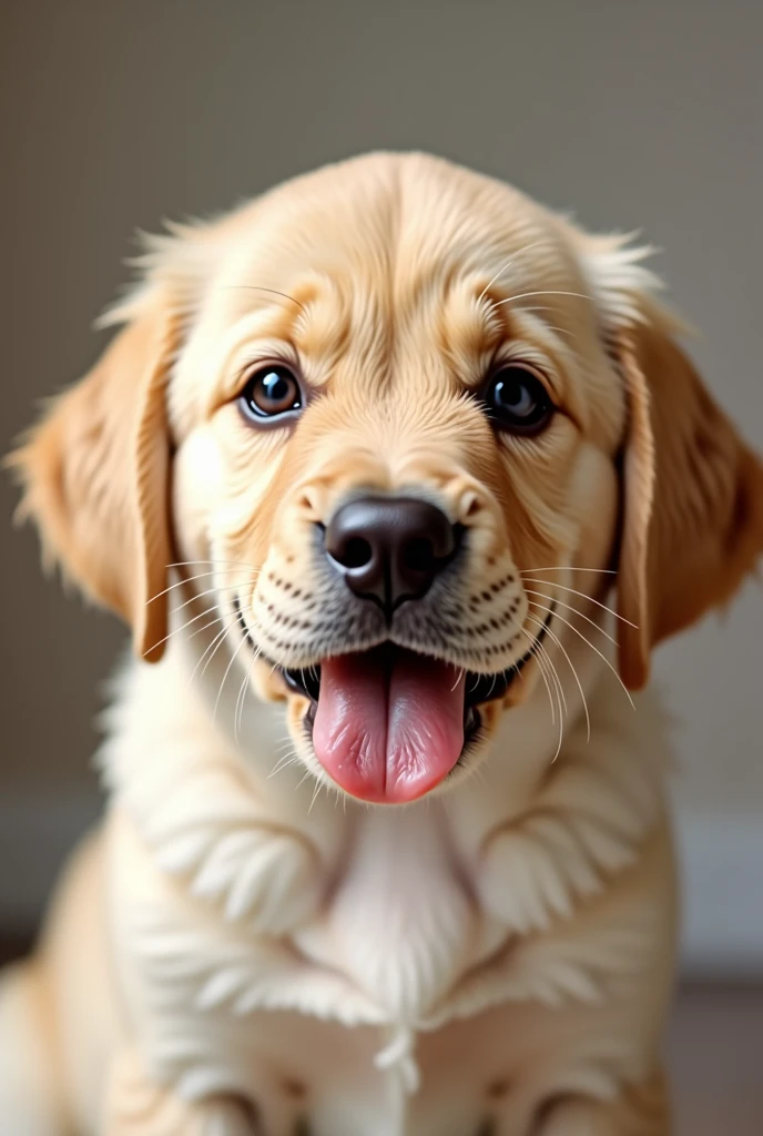 clouse up cute dog sitting waiting for a treat, its a labrador puppy