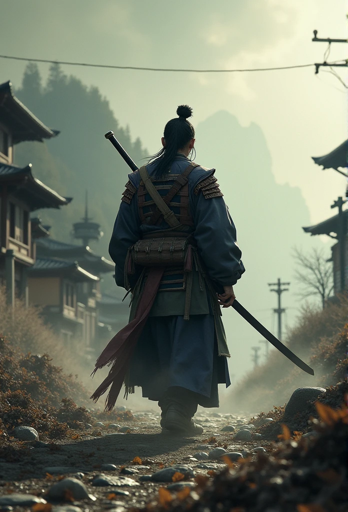 A virtuous Samurai, lost in time in a world of disorder; where principles, Values and good customs no longer exist and are no longer honors. sad and , Living According to His Moral Code, He continues his journey with his shoulders girded by a deep spiritual depression.