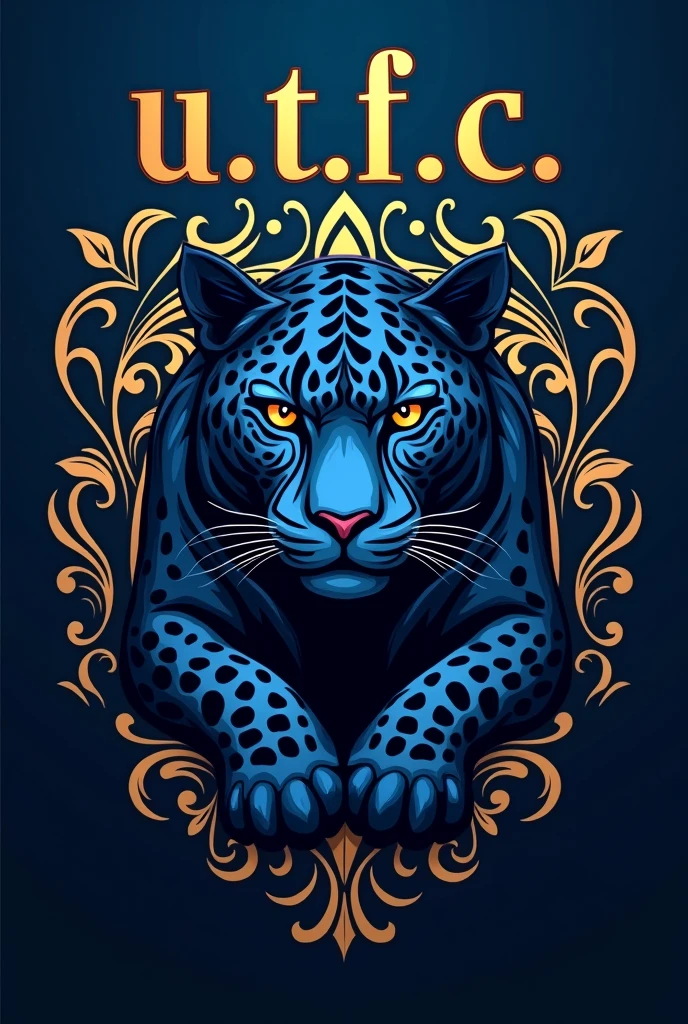 create a profile picture with blue and gold colors and with a jaguar in the middle and above it written “U.T.F.C”