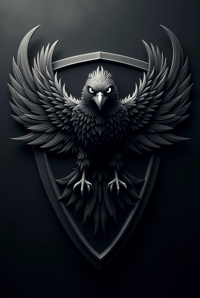 Football team crest with a black raven