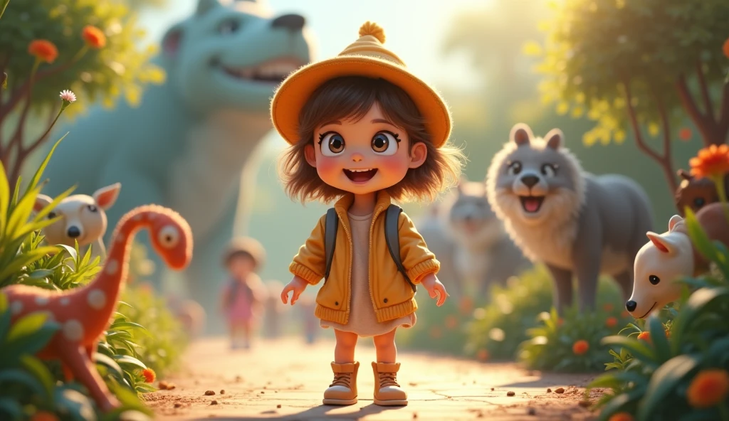 A with eyes so bright,
Wakes up to visit the zoo today,
With a hat and shoes all ready,
She’s excited for the fun and play.