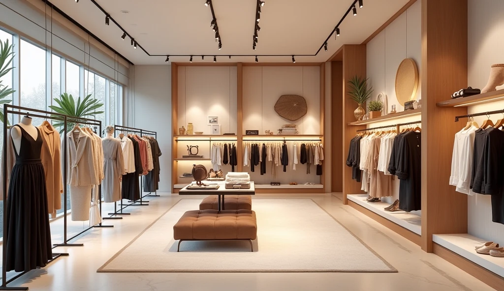 women&#39;s clothing store without people






