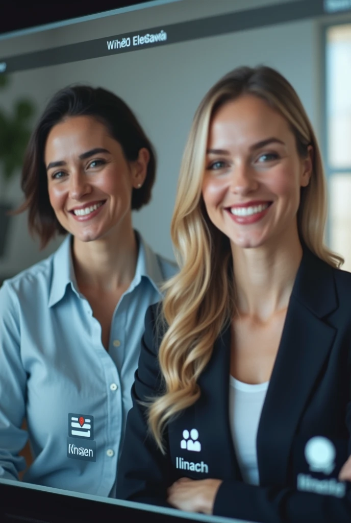 create an image as if it were a print of an online career mentoring meeting with two women from 2 photos, let me know how i can send the photos