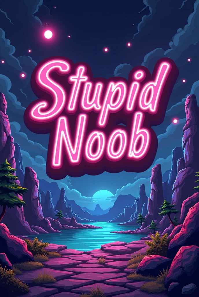 "Create a YouTube banner for a gaming channel named 'Stupid Noob'. The design should have a retro gaming theme with elements like pixel art, classic game controllers, and nostalgic game references. Incorporate RPG elements subtly. Include the Instagram handle '@stupidnoobbb' in a stylish but readable font. The overall look should be vibrant and eye-catching, reflecting a fun and casual vibe suitable for a gaming channel focused on retro and RPG games."