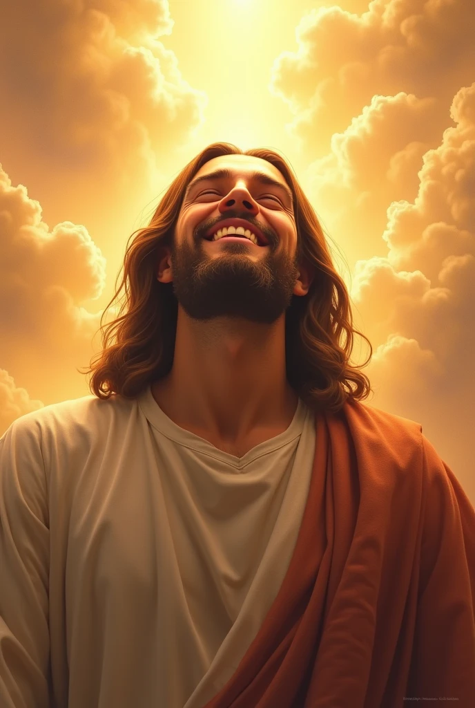 Jesus smiling in heaven 