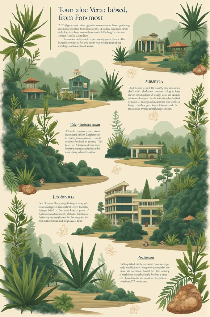 Capture in an image informative content about the history of a company that produces organic, artisanal aloe vera products