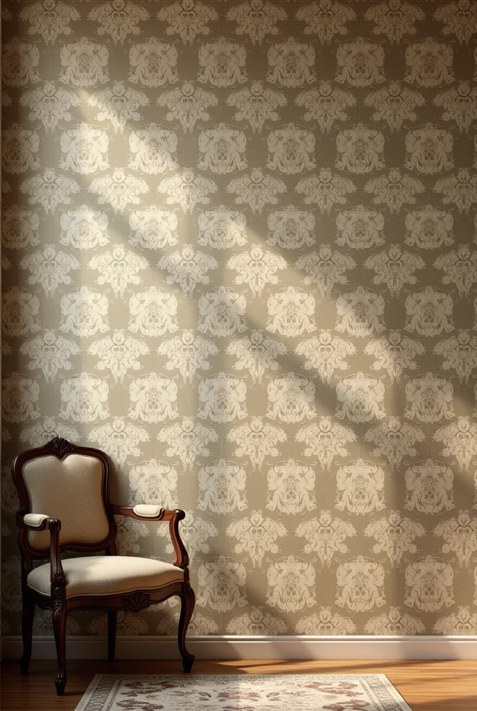 Wall with vintage style wallpaper