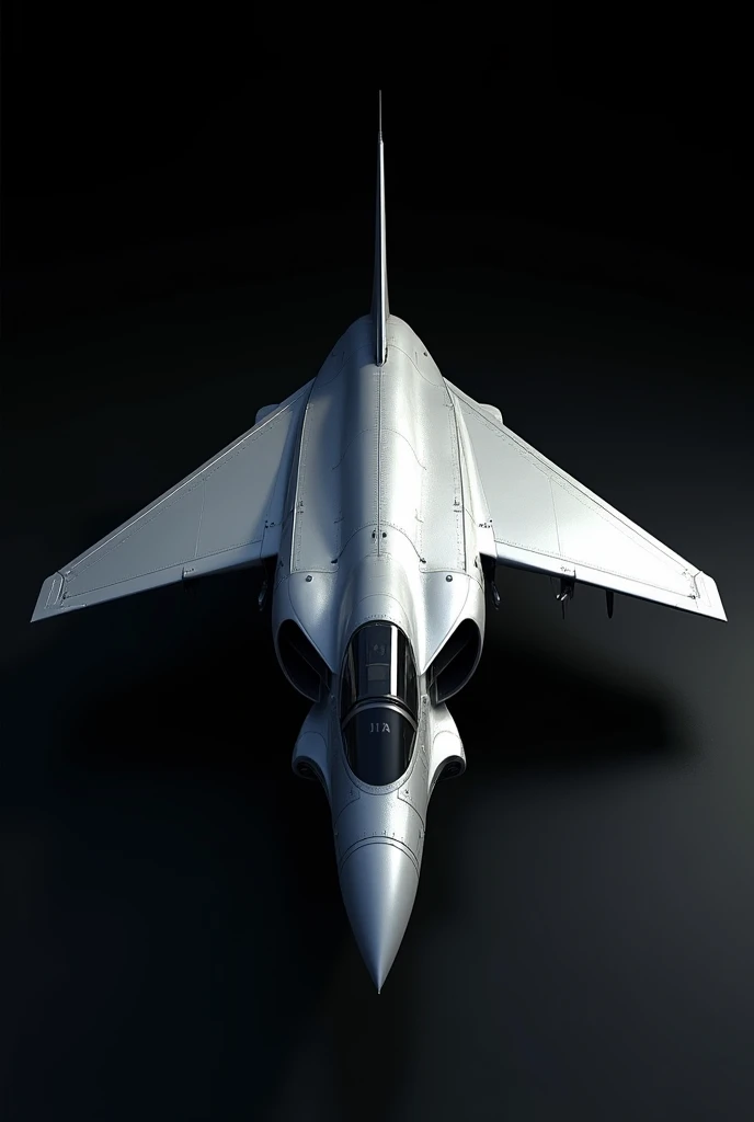 make an illustration of a silver IAI KFIR aircraft, parked with black background