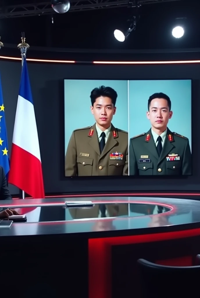 French TV news announcing the death of North Korean soldier Kim Ha-Joon