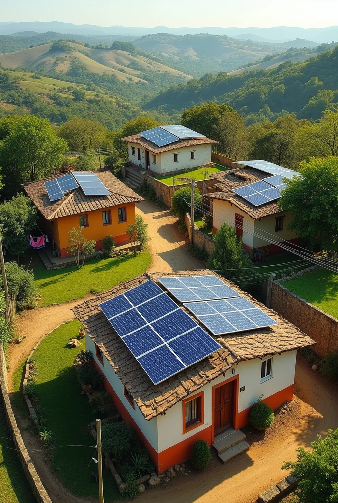 Family homes with solar panels in Paraguay 🇵🇾