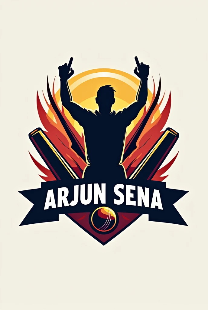 Creates logo for team name “Arjun Sena” with cricket equipments 