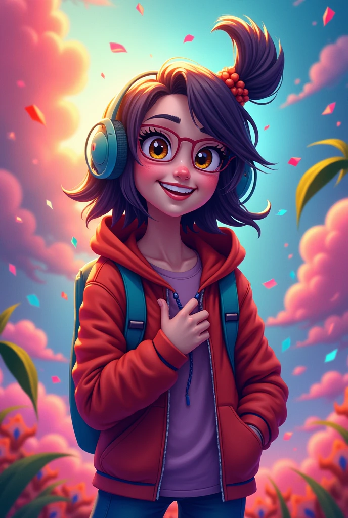 profile banner with some bright colors and fun shapes, for a gamer who has the ability to be enjoyable to those who see it
