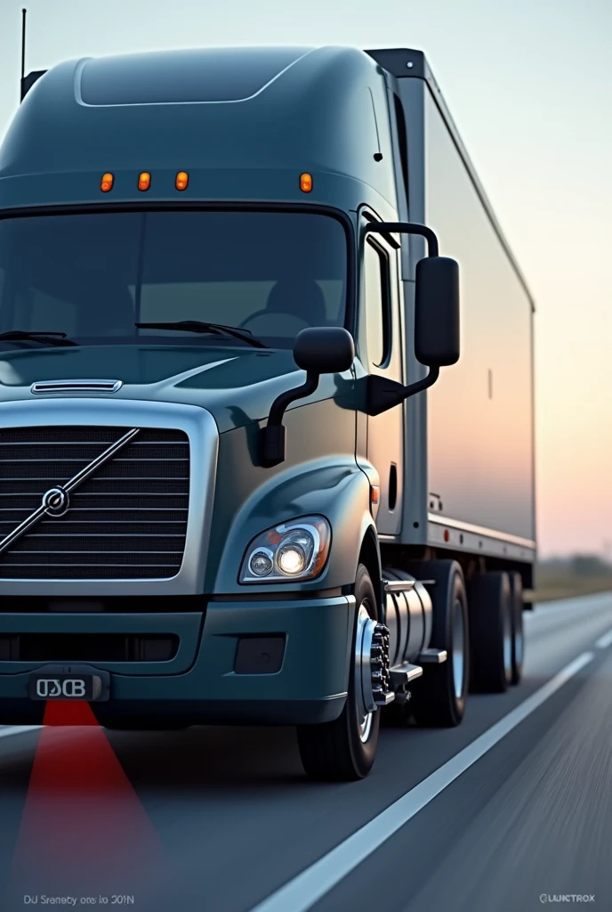 A small device that emits an infrared beam that is attached to the truck and detects whether the truck can pass

