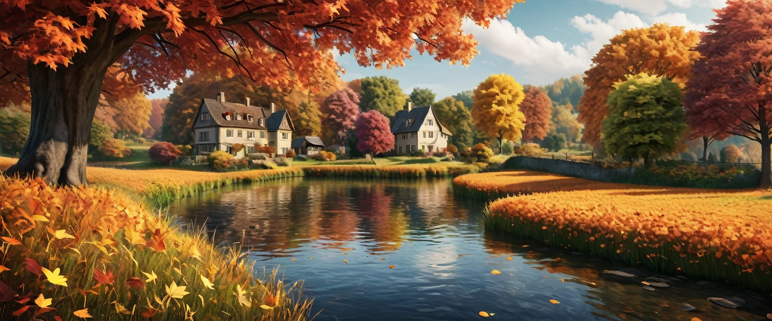 wallpapersv1, Romantic autumn patern style wallpapersv1, 8k