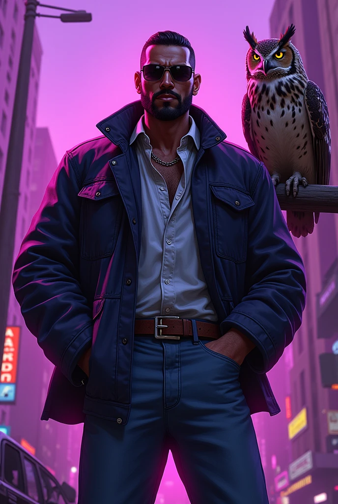 Indian gangster gta san andreas purple with an owl