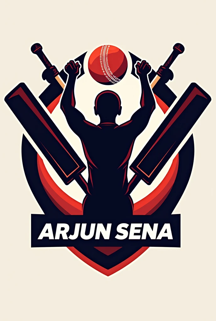 Creates logo for team name “Arjun Sena” with cricket equipments