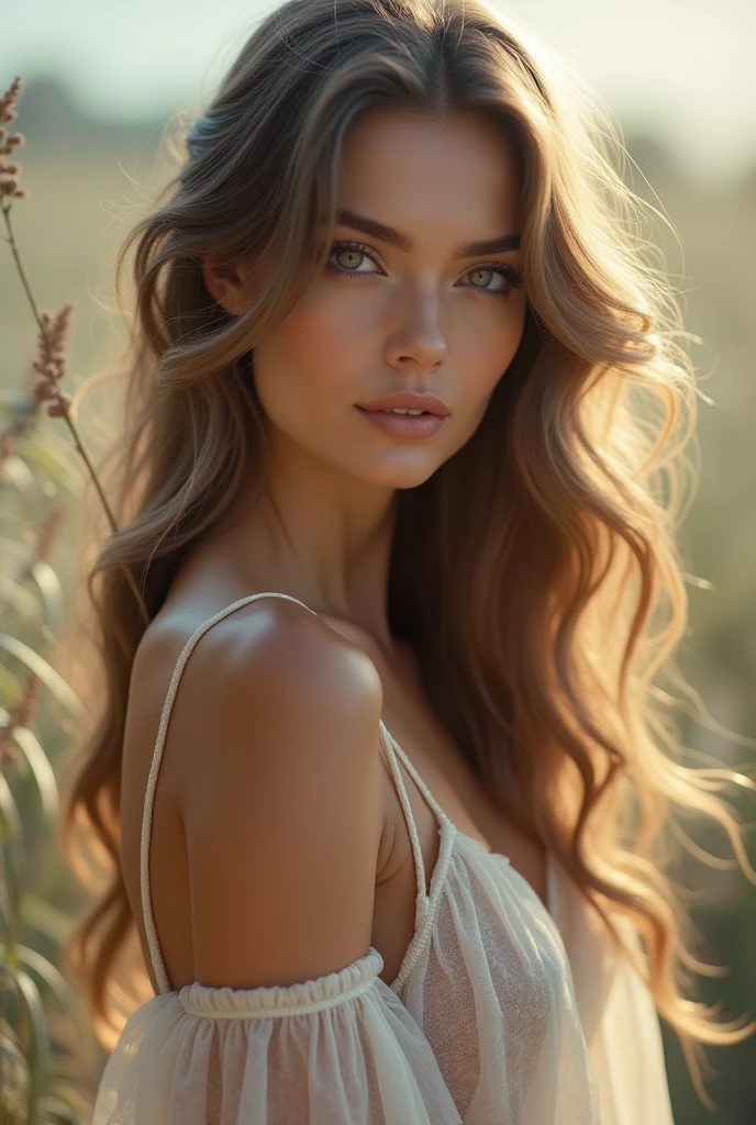 beautiful woman, hair long below the waist.