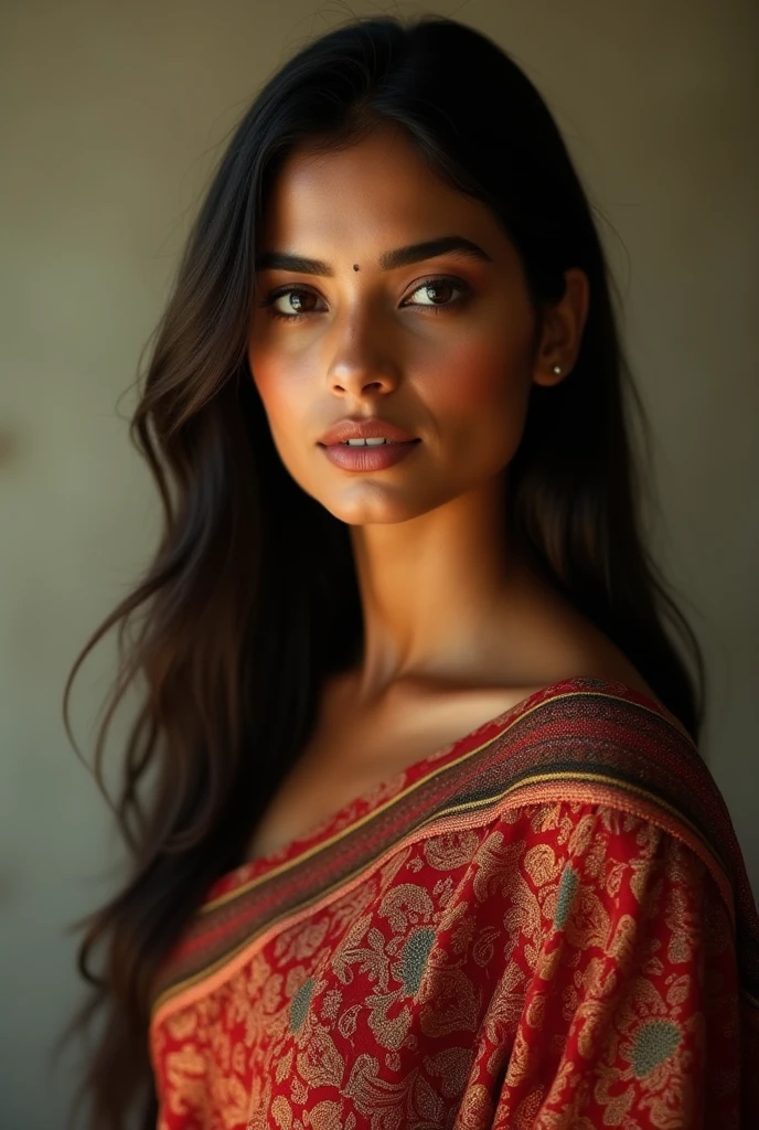 Indian hot and sexy lady in saree in portrait picture