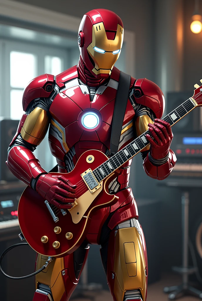 Iron man playing guitar