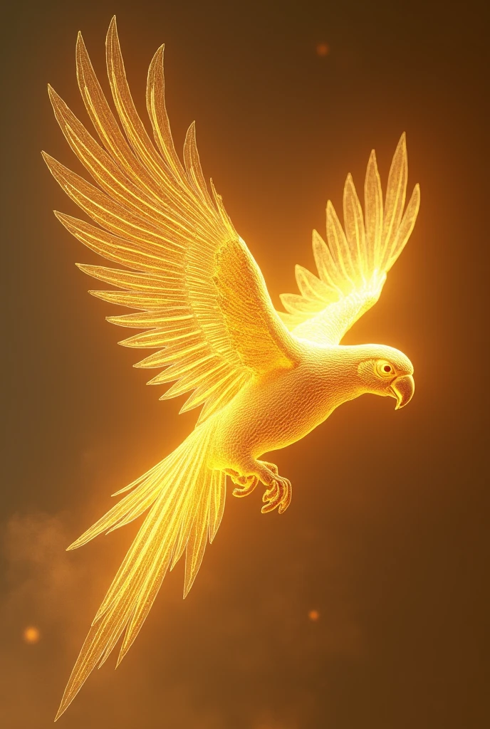 Ace macaw made of golden lines flying Keep it minimalist 5 different images and different shots