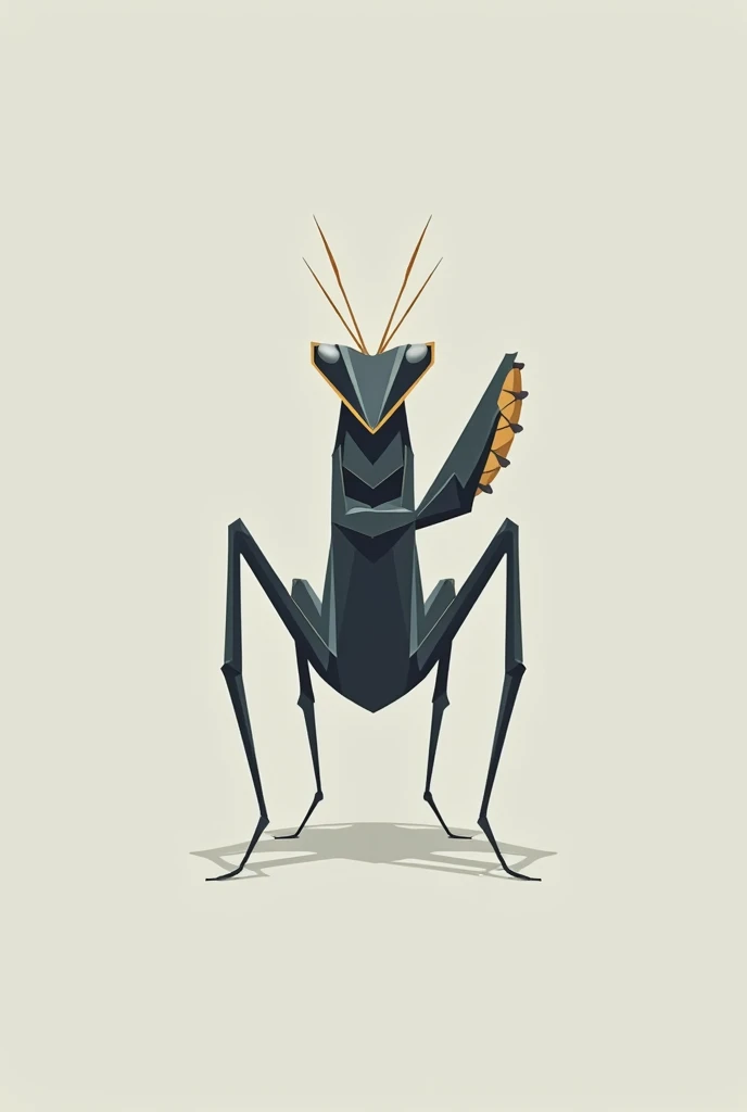 Isometric view, Dark fantasy anime style, stylized digital illustration of Humanoid bug creature, simple shape shaded,thick painting, white background