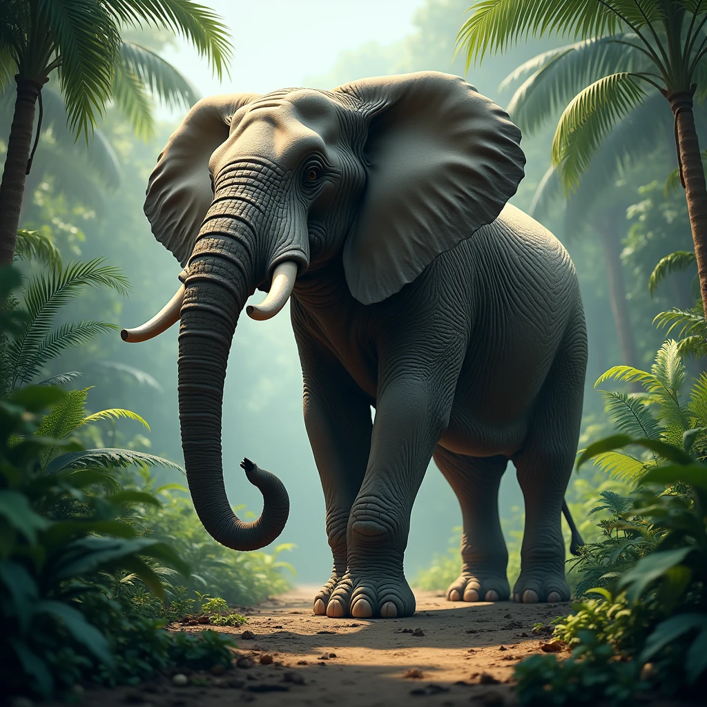 Elephant standing in a jungle