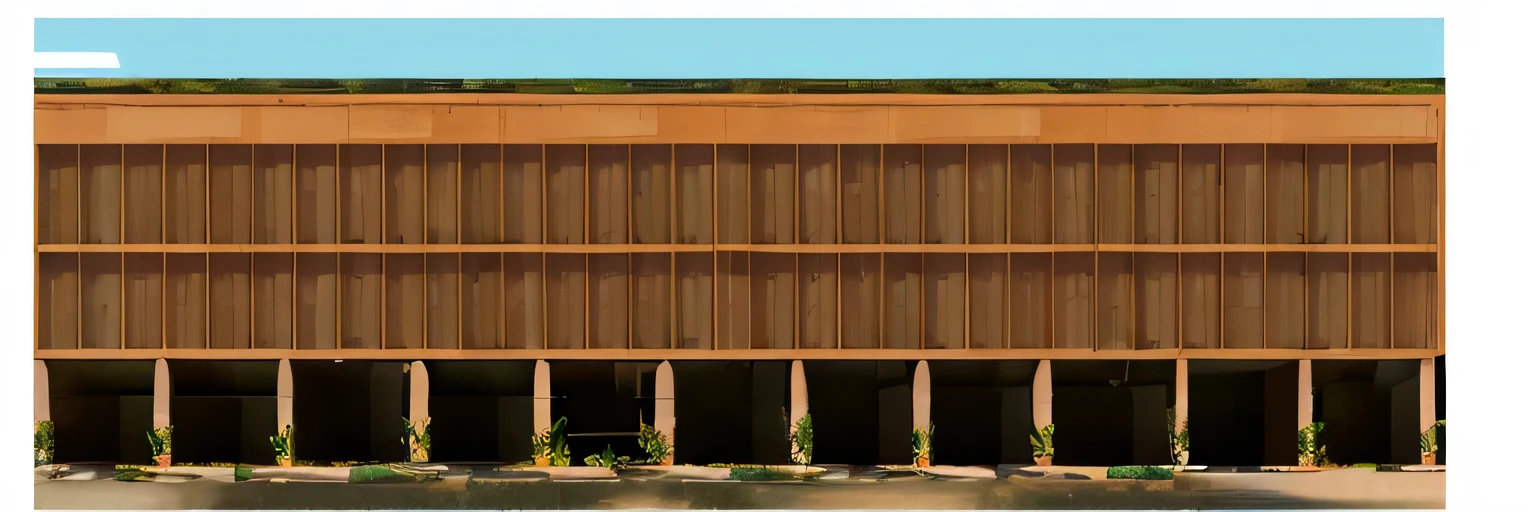 there is a picture of a building with a green roof, elevation view, front elevation view, mid-view, rendering of log pile factory, conceptual, a digital rendering, wide establishing shot, from street level, residential, establishing shot, 3/4 view, 3 / 4 view, front perspective, conceptual rendering, exterior shot, front-view, perspective view