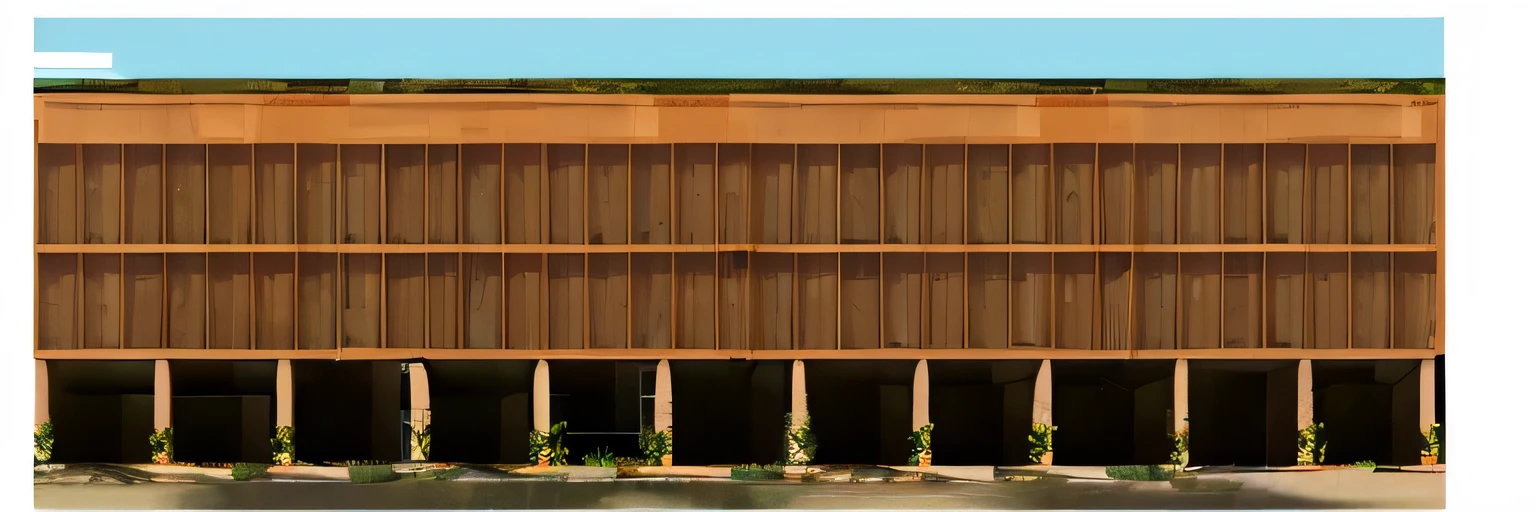 there is a picture of a building with a green roof, elevation view, front elevation view, mid-view, rendering of log pile factory, conceptual, a digital rendering, wide establishing shot, from street level, residential, establishing shot, 3/4 view, 3 / 4 view, front perspective, conceptual rendering, exterior shot, front-view, perspective view