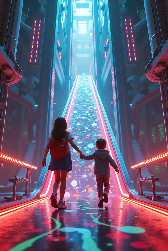 I would like a sliding wall that looks like a giant pinball machine and 2 people a girl and a boy try to take a key that at the top of the wall at the entrance it says Flipper