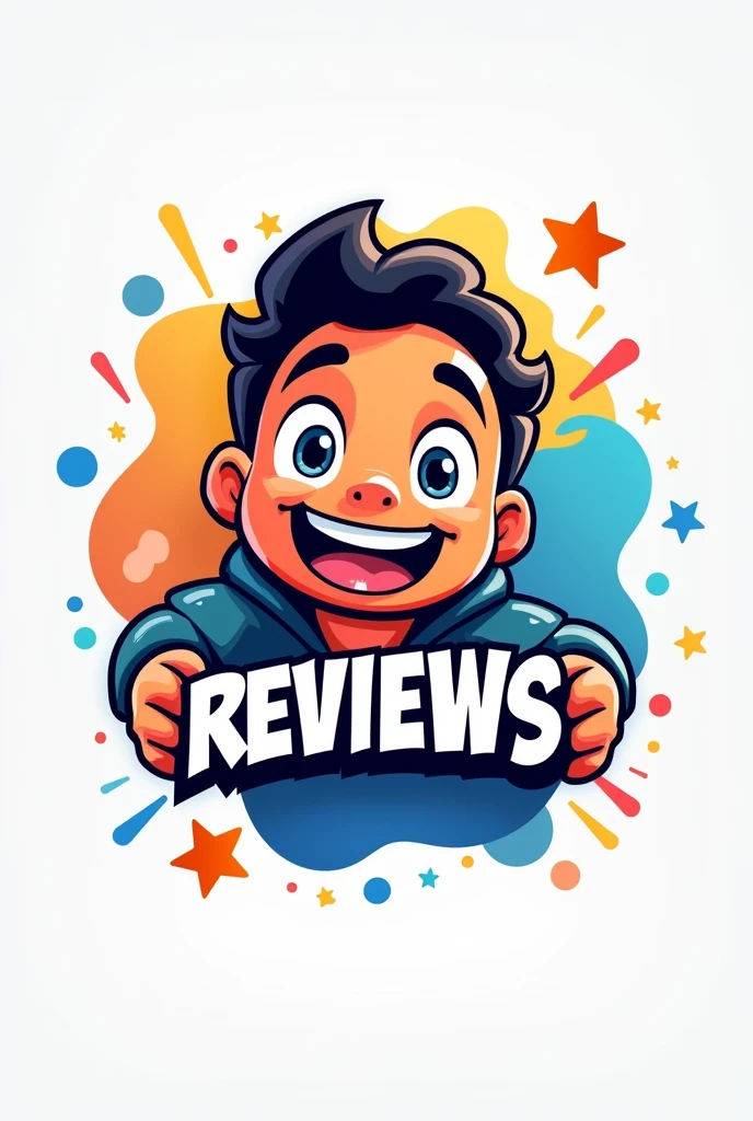 create a logo with bright colors about reviews with bright colors